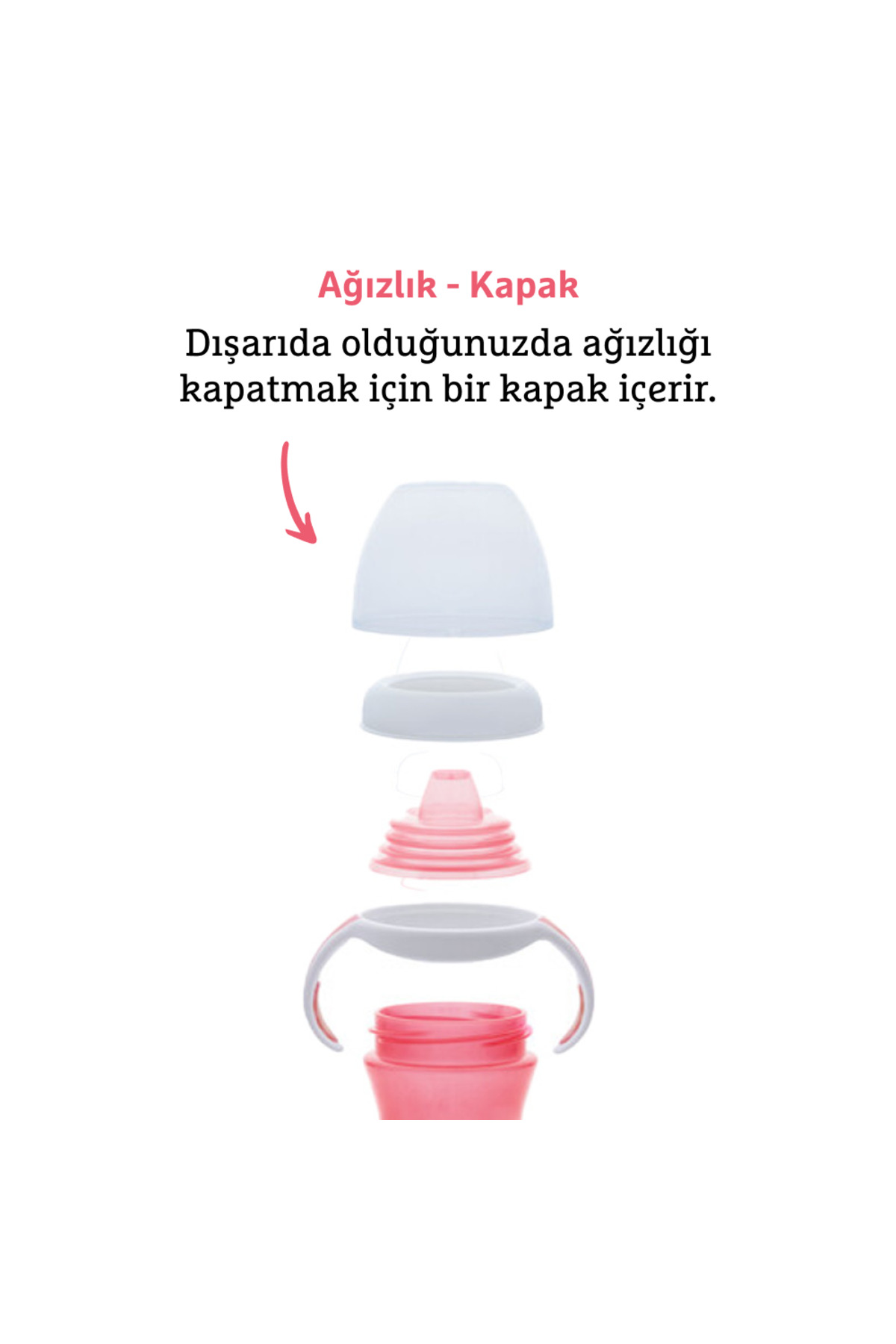 Munchkin Duyarlı Geçiş Bardağı | 9 Ay+ Bebekler İçin|296 ml |Sızdırmaz & Kolay Tutulan Tasarım|Pembe fotoğrafı 3 (önizleme)