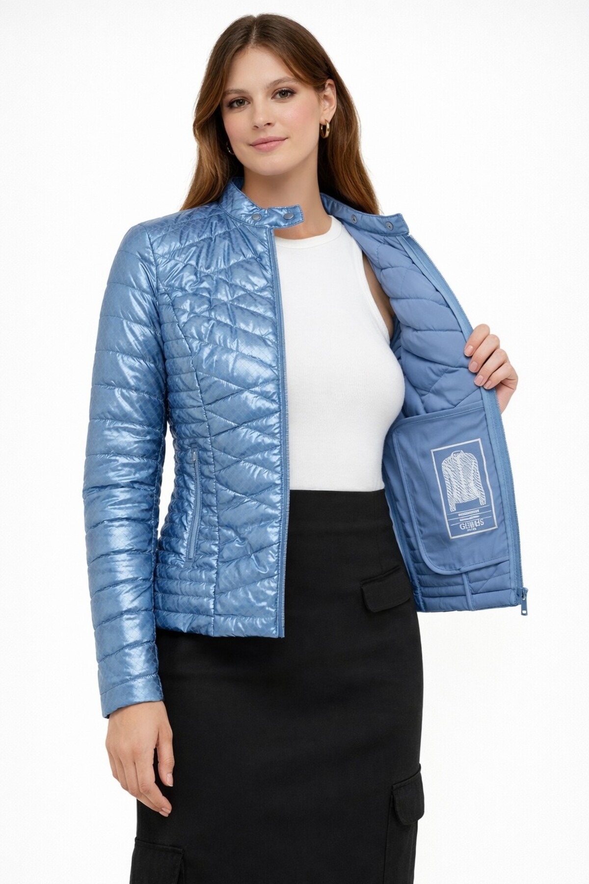 Guess  New Vona Slim Fit Dik Yaka Mont W4RL02WFWM0-24k