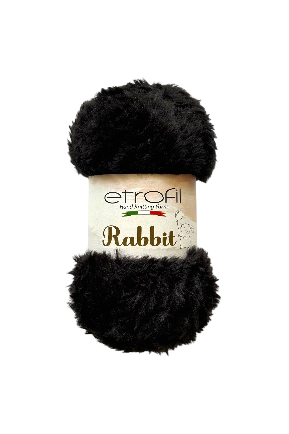 Rabbit Knitting Yarn Black 100% Polyester 100g 65m (70906)