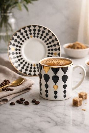 Ayzem Damla New Bone 6 Kişilik Kahve Fincan Takımı 90ml