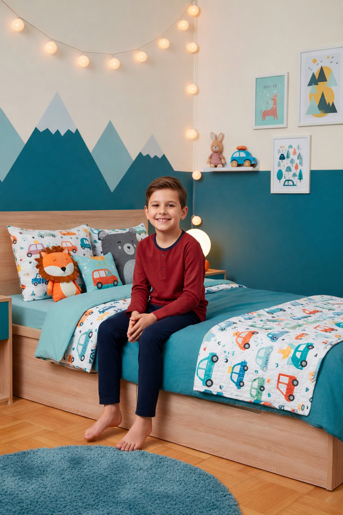 Kompedan Erkek Çocuk İnterlok Bisiklet Yaka Pijama Takımı | Bordo 204 fotoğrafı 2 (önizleme)