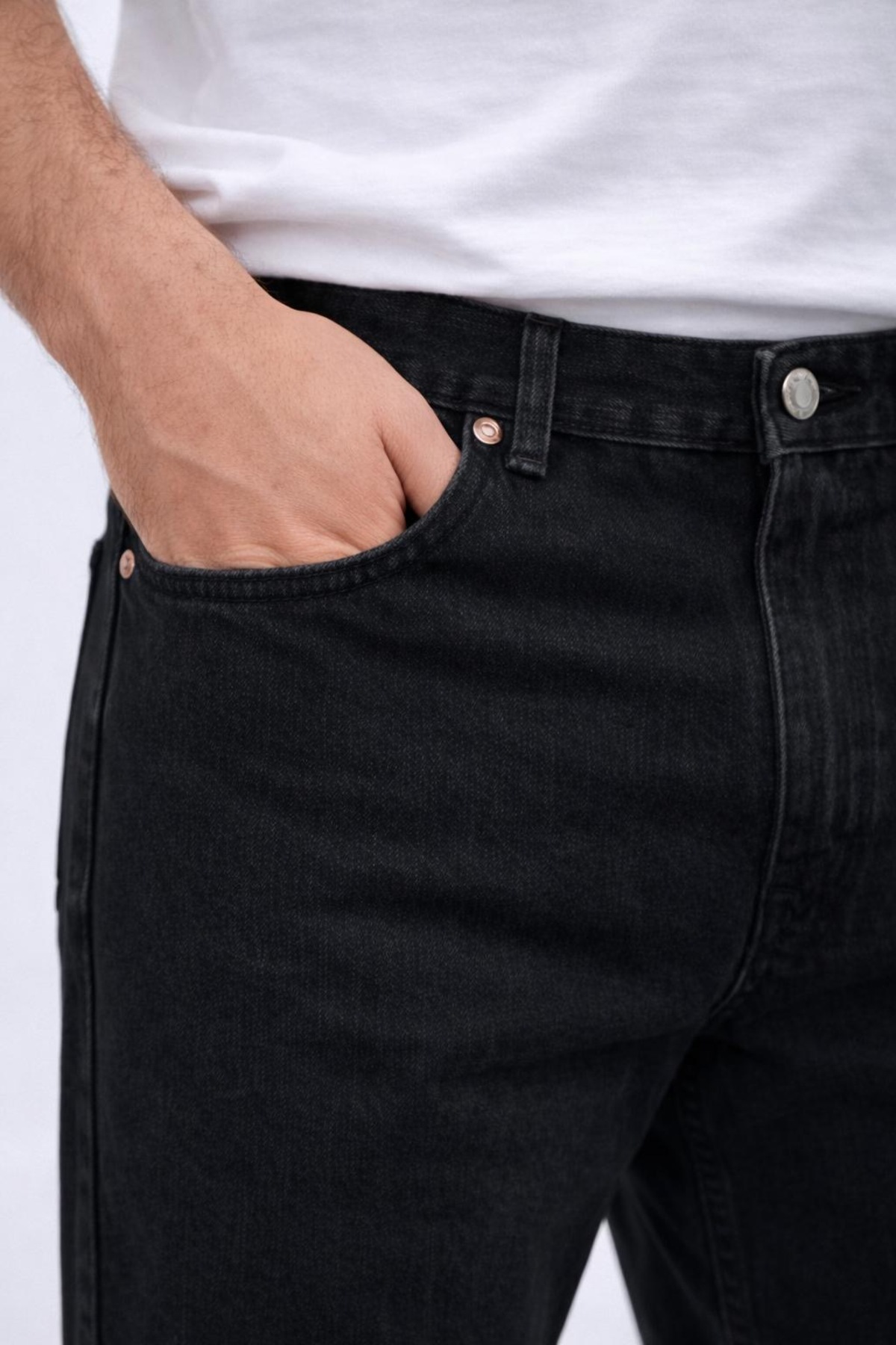 oraystore Erkek Yıkamalı Siyah Baggy Pantolon görsel 3