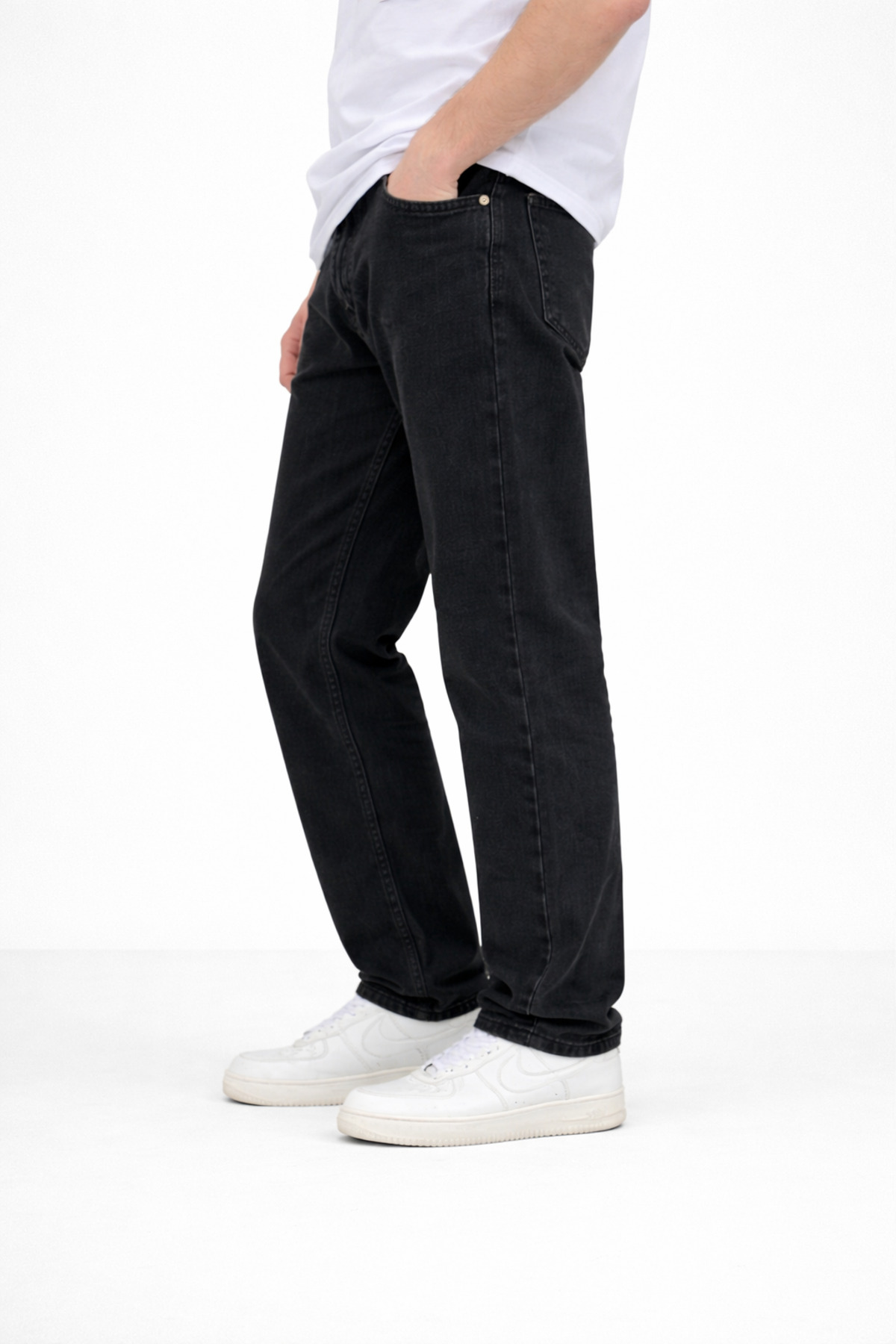 oraystore Erkek Yıkamalı Siyah Baggy Pantolon görsel 4