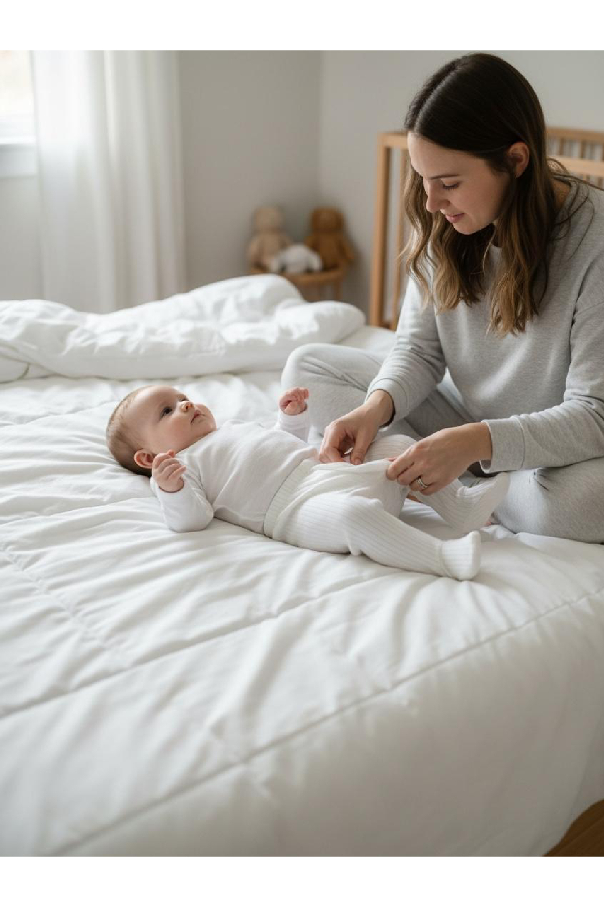 İZYALİF BABY Kız Erkek Bebek Organik 7li Hastane Çıkış Seti Battaniye Dahil Pamuklu Fitilli 50-56cm 0-3 ay fotoğrafı 3 (önizleme)
