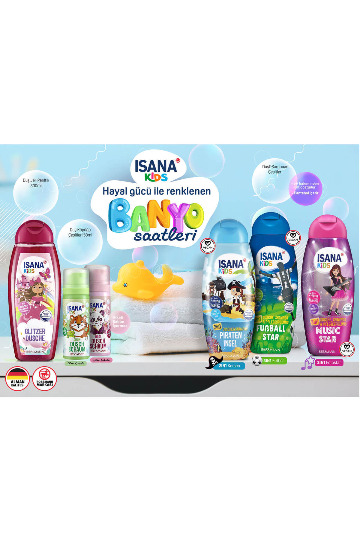 ISANA KIDS Kids Şampuan, Duş Jeli Ve Saç Bakım Kremi 3'ü 1 Arada Futbol Starı 300 ml fotoğrafı 2 (önizleme)