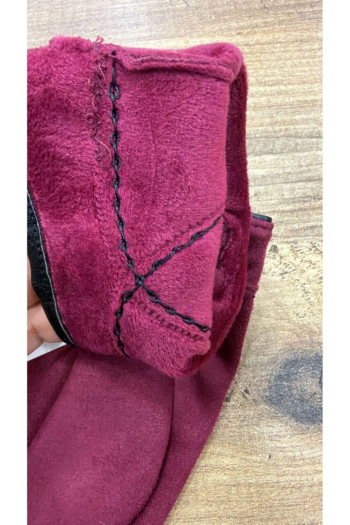 Axesoire 16048 Süet Bordo Eldiven görsel 6