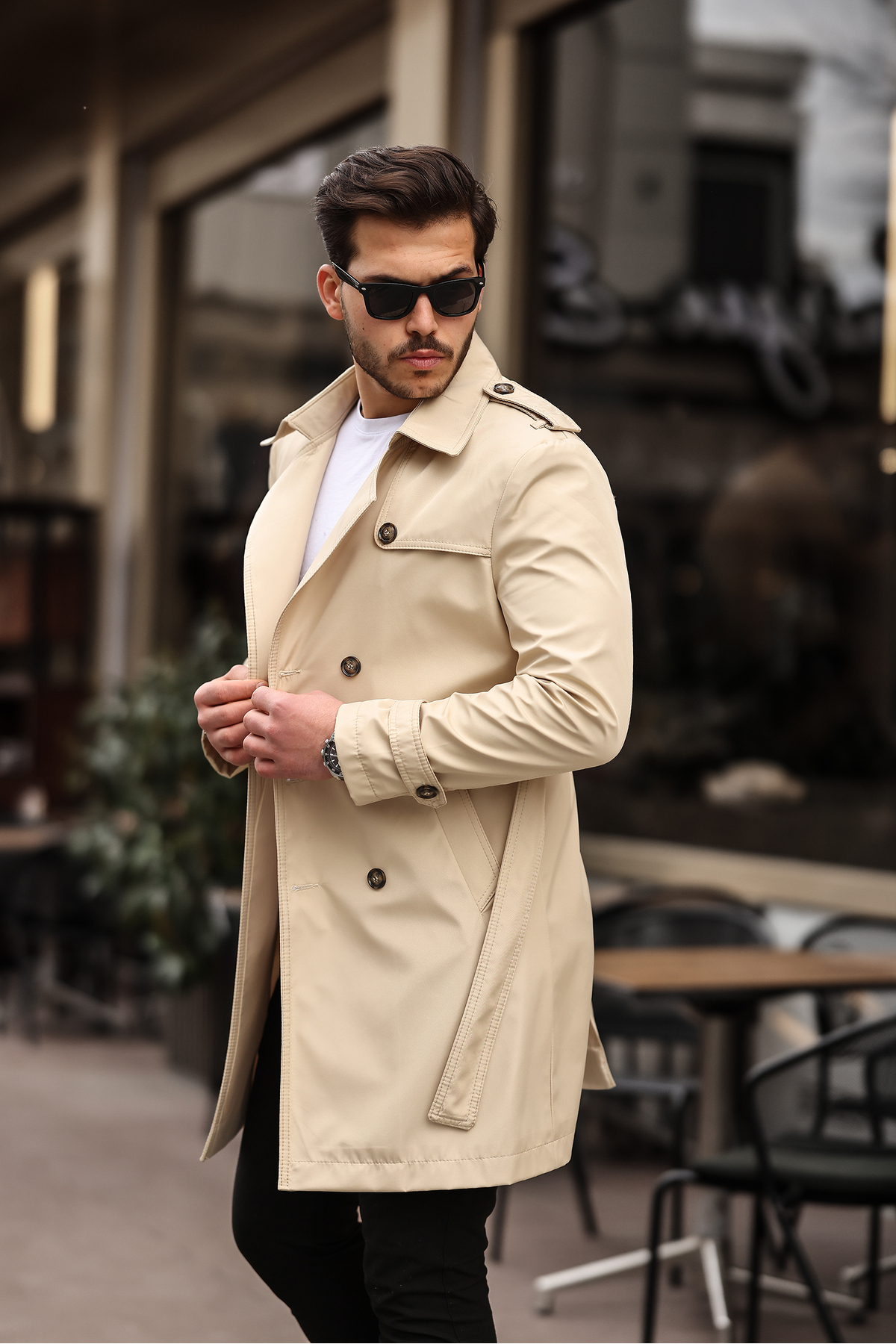 BASEL.CO  Apoletli Kemerli Trençkot - Görsel 2