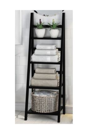 Boss Group Çiçeklik Havluluk 4 Bölmeli, Raf Çok Amaçlı Siyah Kitaplık Banyo H...