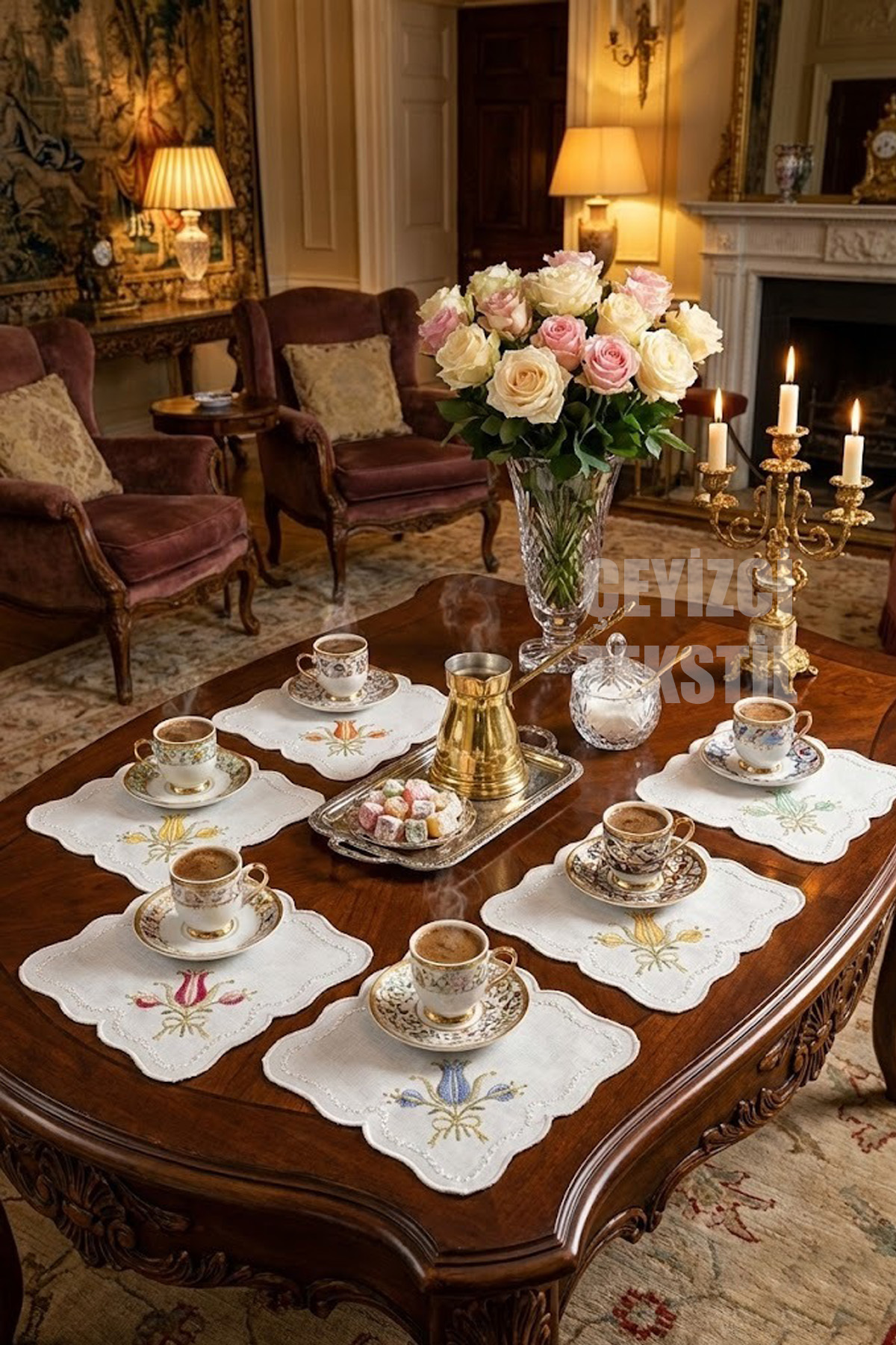 Serving Napkin, Cocktail Napkin, Coffee Side Serving, Coaster 6 Pieces Serving Napkin