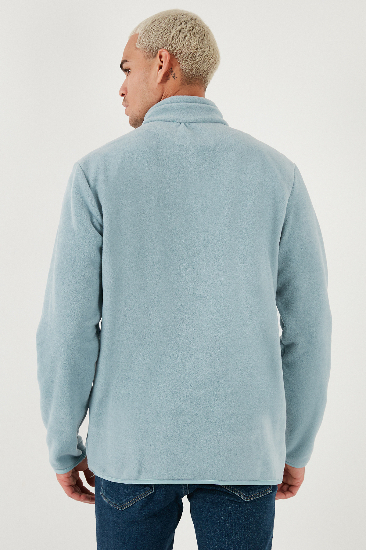 Buratti  Regular Fit Anti-Pilling Tüylenme Yapmayan Dik Yaka Soğuk Geçirmez Şardonlu Polar Erkek POLA - Görsel 8