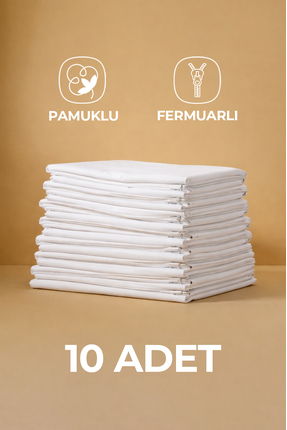 Morpheus Home 10'lu Pamuklu Fermuarlı İç Yastık Kılıfı Beyaz Renkli İç Astar ...