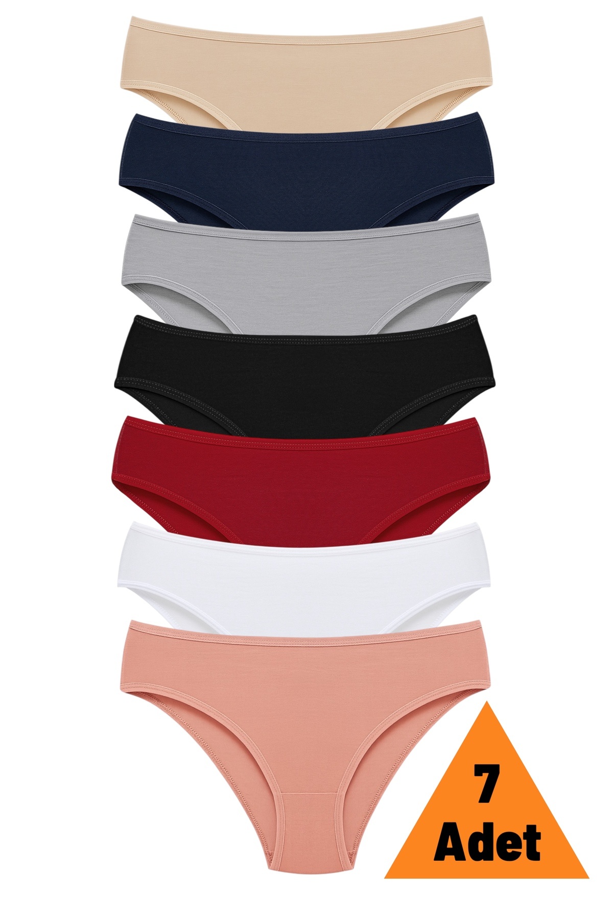 Aybome 7’li Pamuklu Slip Külot Likralı Esnek Yumuşak Ekonomik Set