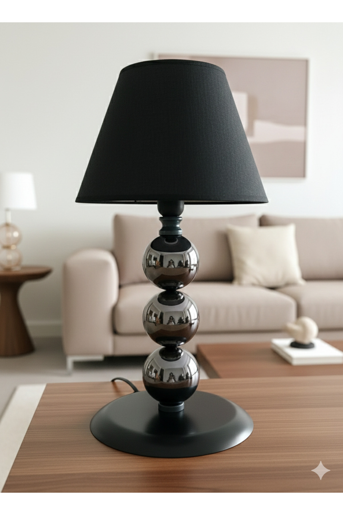 Munis Series 3-Piece Exclusive Smoked Coating Lampshade Lampshade Table Lamp, Decoration , Fabric Head