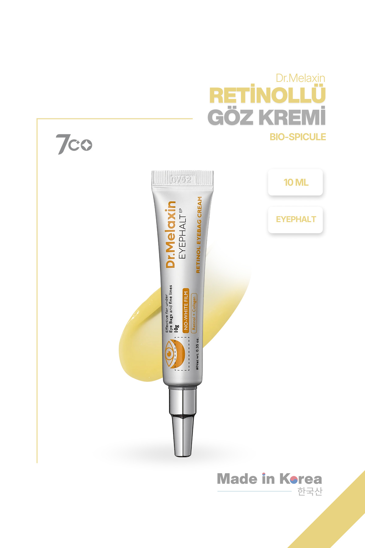 Retinollü Göz Kremi | Morluk Şişlik Kırışıklık Karşıtı | Spicule & Egf Teknolojisi 10ml — 8809886482595