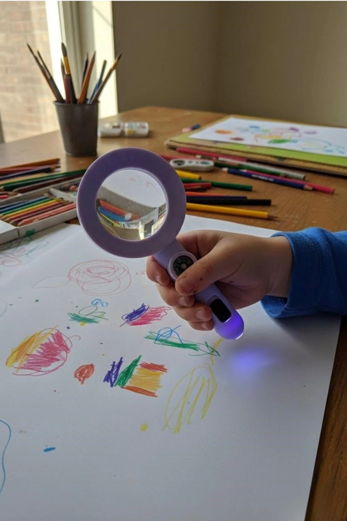 Hyd 1 Adet Plastik Işıklı Pusulalı Büyüteç Doğum Günü Hediyesi Karne Hediyesi Oyuncak fotoğrafı 3 (önizleme)