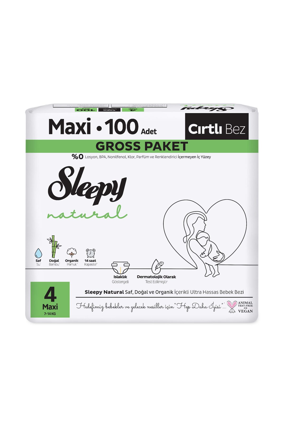 Sleepy Natural Gross Paket Bebek Bezi 4 Numara Maxi 100 Adet fotoğrafı 2 (önizleme)