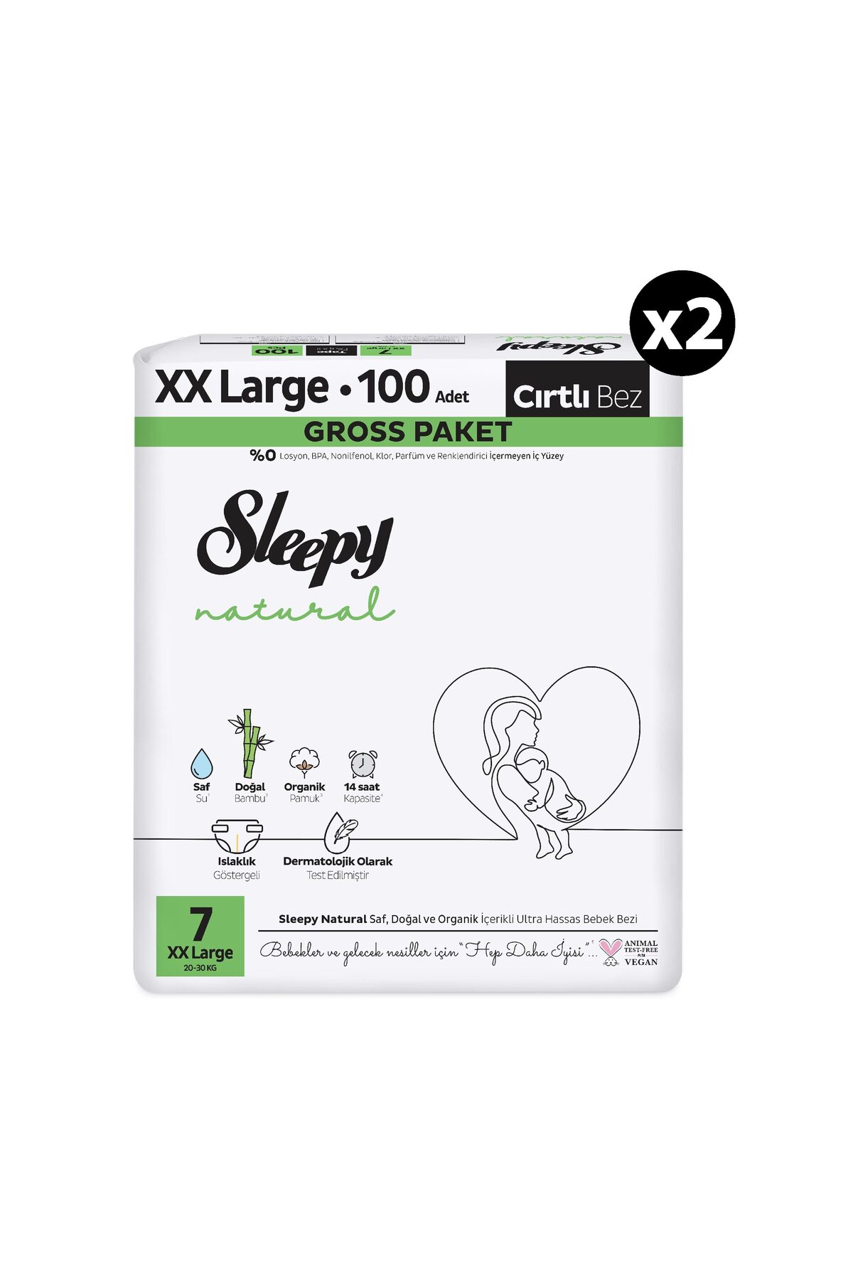 Sleepy Natural Gross Paket Bebek Bezi 7 Numara Xxlarge 200 Adet fotoğrafı 2 (önizleme)