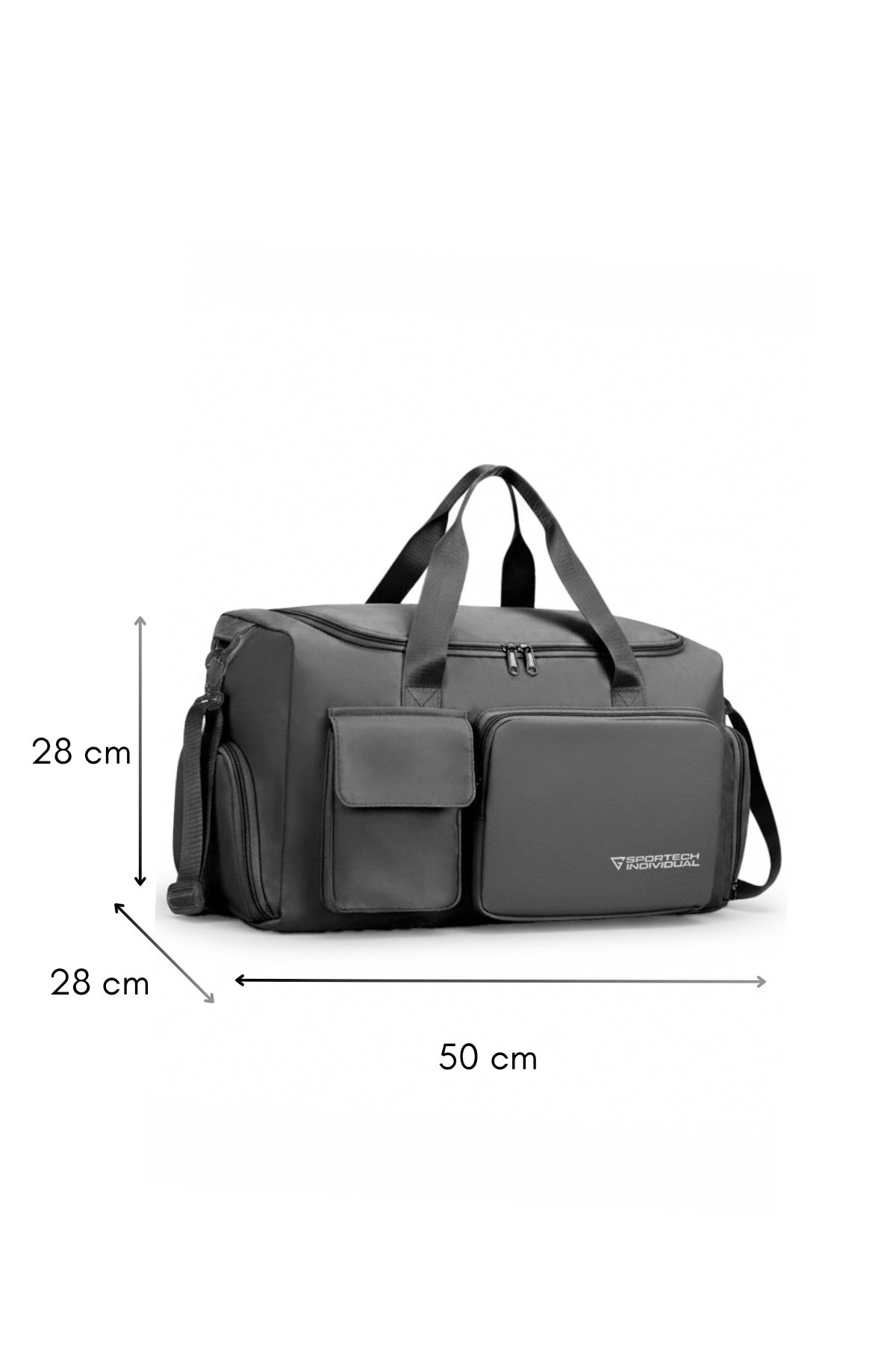 Ghassy Co  Unisex Ayakkabı Bölmeli Askılı Fonksiyonel Cepli Geniş Seyahat Fitness El ve Spor Çantası - Görsel 7