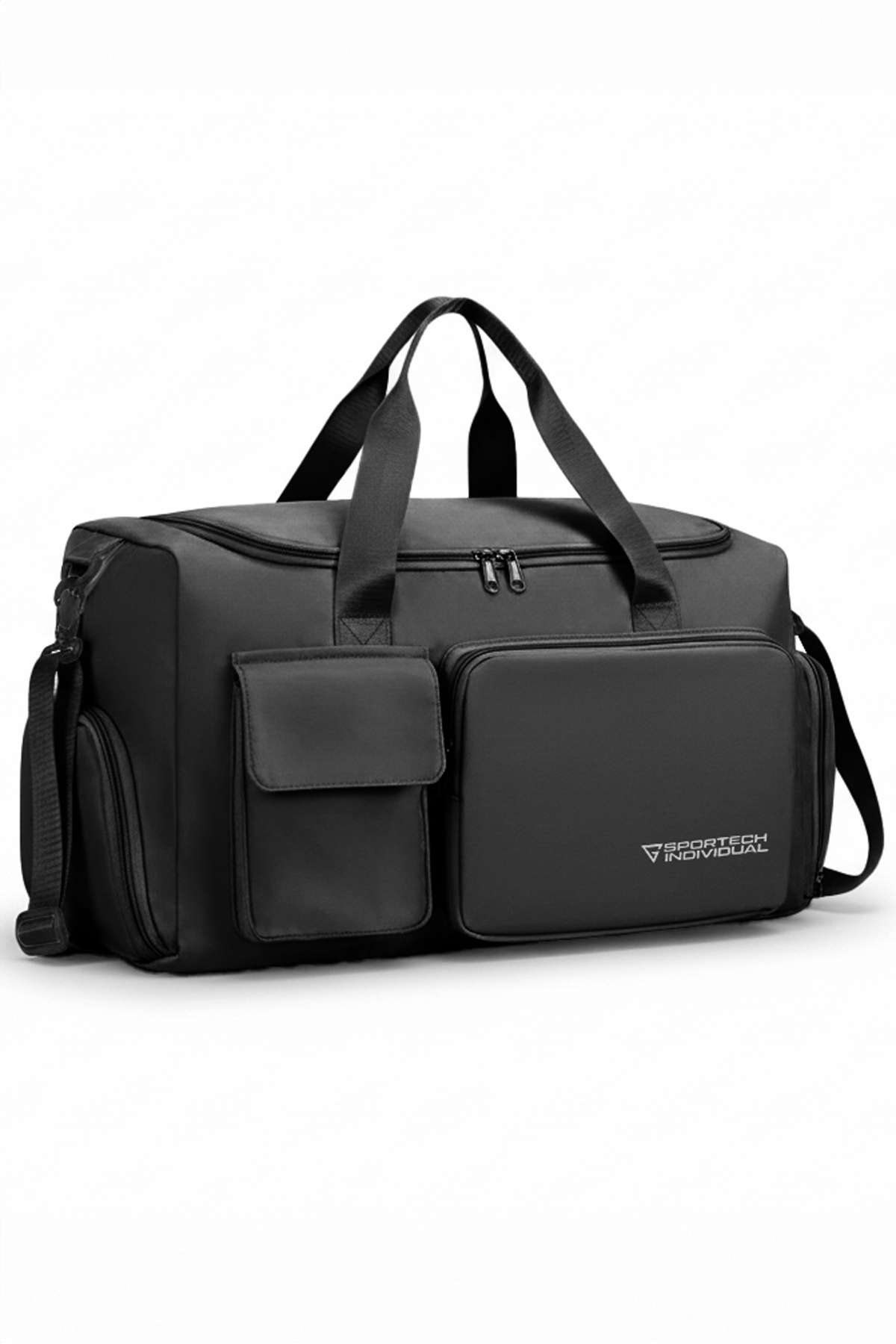 Ghassy Co  Unisex Ayakkabı Bölmeli Askılı Fonksiyonel Cepli Geniş Seyahat Fitness El ve Spor Çantası - Görsel 3