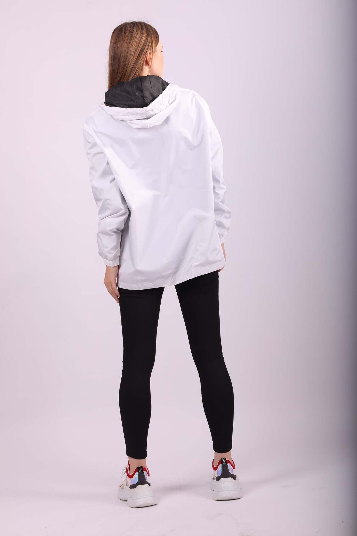 comstar  Kadın Içi Astarlı Suya Dayanıklı Kapüşonlu Cepli Yağmurluk - Görsel 5