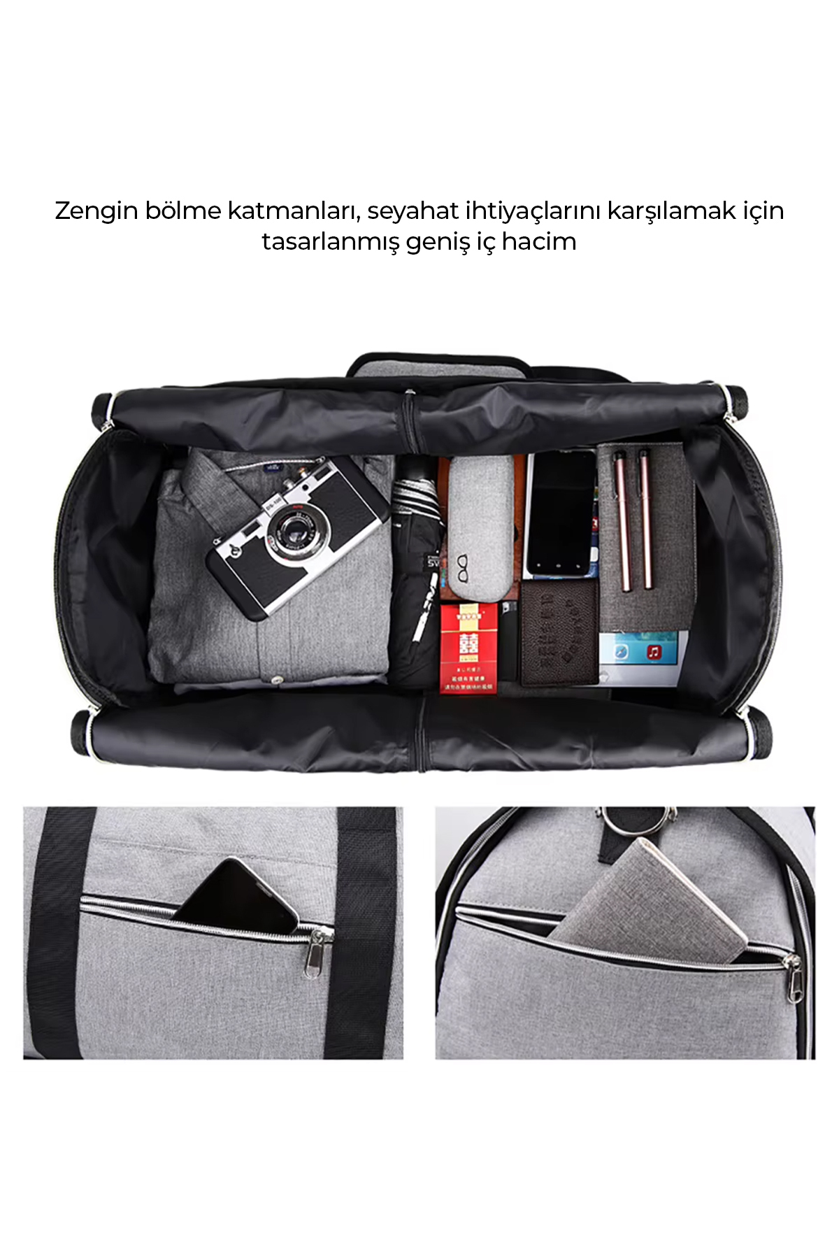 ethink  Katlanır Seyahat Çantası Uçak içi Kabin Kullanımına Uygun - Görsel 5