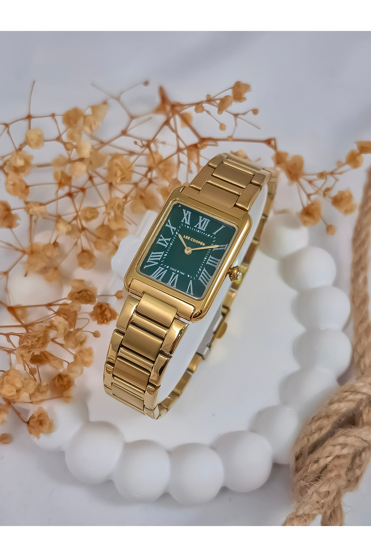 Lc08083 Rectangular Case 3 Atm Waterproof Roman Numeral Dial 4 Colors Classic Women's Watch