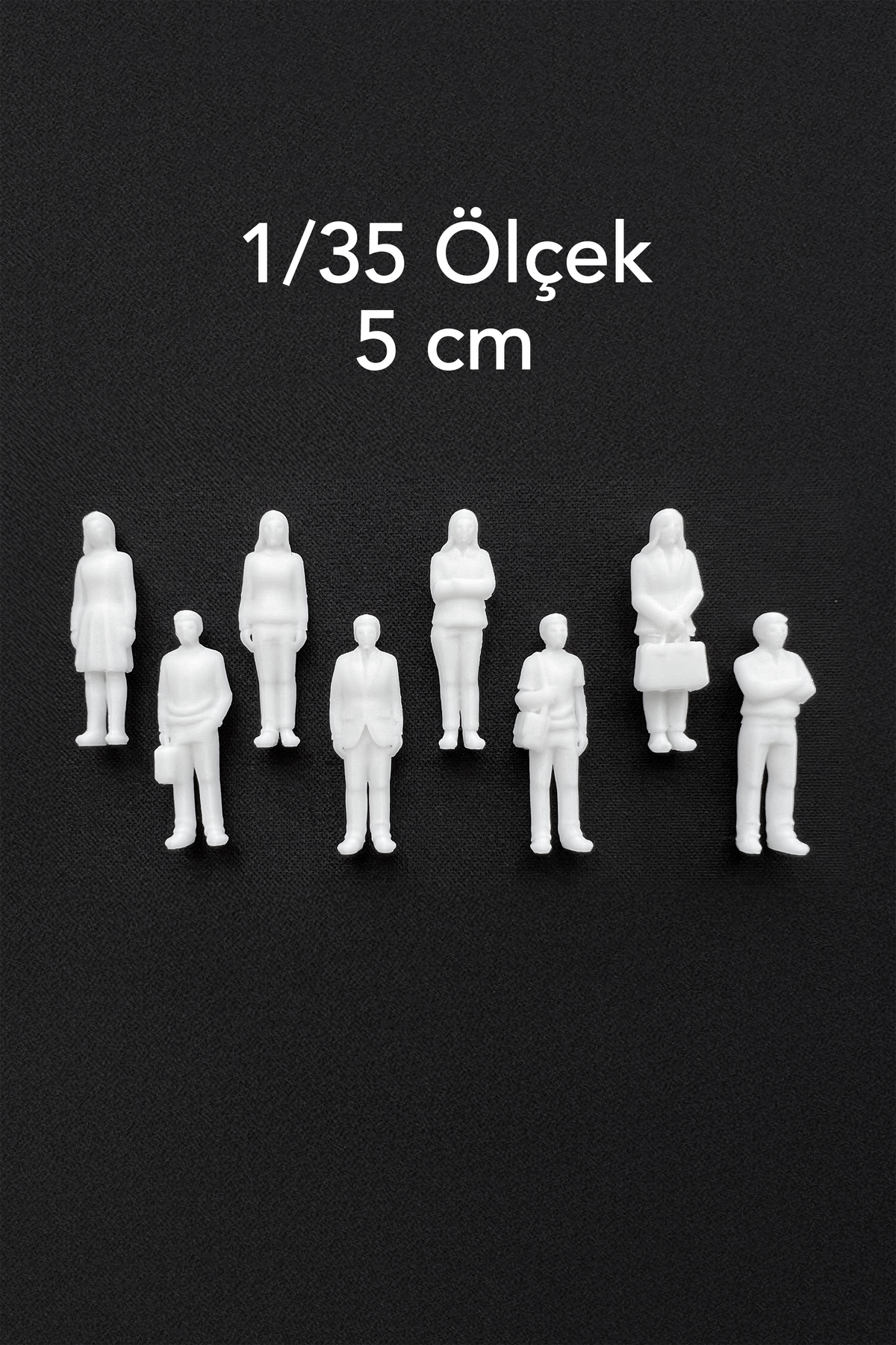 aysluka Minyatür Maket İnsan Figürleri – 1/35 Ölçek, 5cm, Boyanabilir, Maketler İçin, 8’li Set
