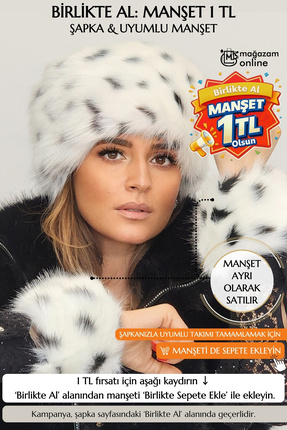 Mağazam Online Rus Tarzı Uzun Tüylü Trend Kalpak Şapka Kışlık Peluş Vegan Sun...