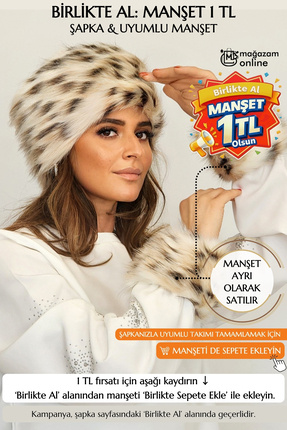 Mağazam Online Rus Tarzı Uzun Tüylü Trend Kalpak Şapka Kışlık Peluş Vegan Sun...