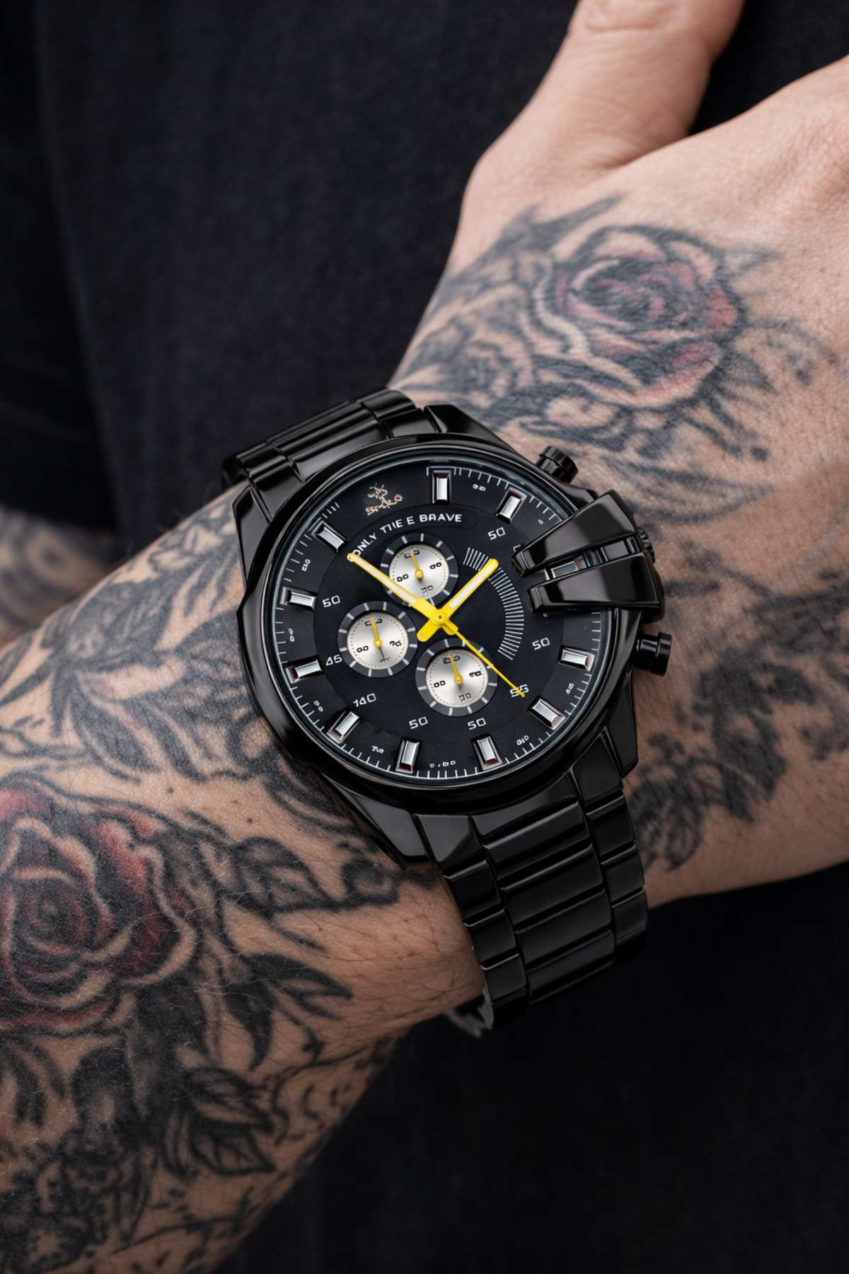 ساعت مچی مردانه رنگ مشکی فصلی، دستبند ساعت مردانه، هدیه روز پدر