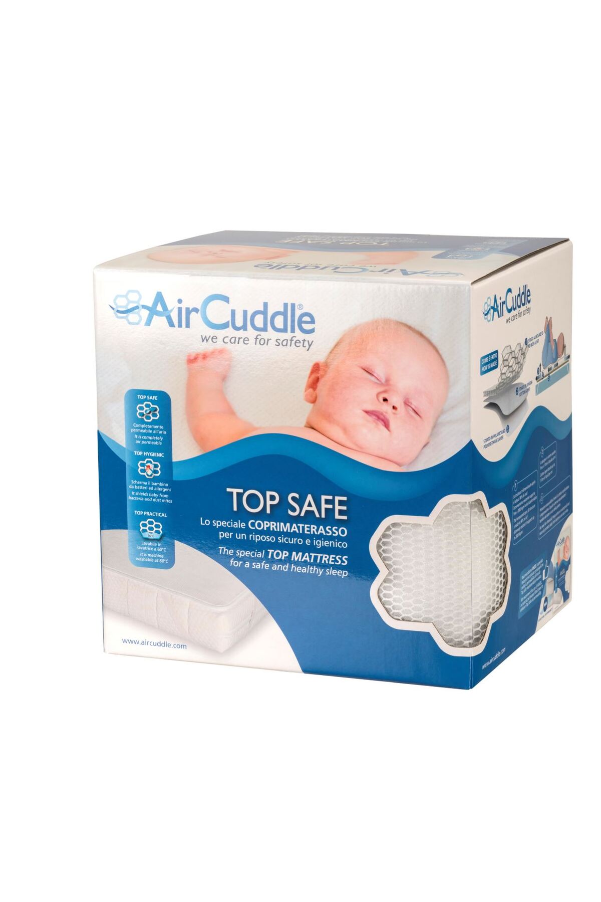AirCuddle Protecție De Saltea Impermeabilă 3d Anti-transpirație 60-120 Cm, Top Safe - One Size