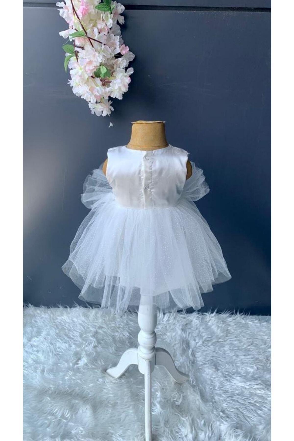 Petite Ponpon Baby Kız Bebek Yenidoğan Mevlüt Elbisesi Bebek Hediyelik Mevlütlük Elbise fotoğrafı 4 (önizleme)