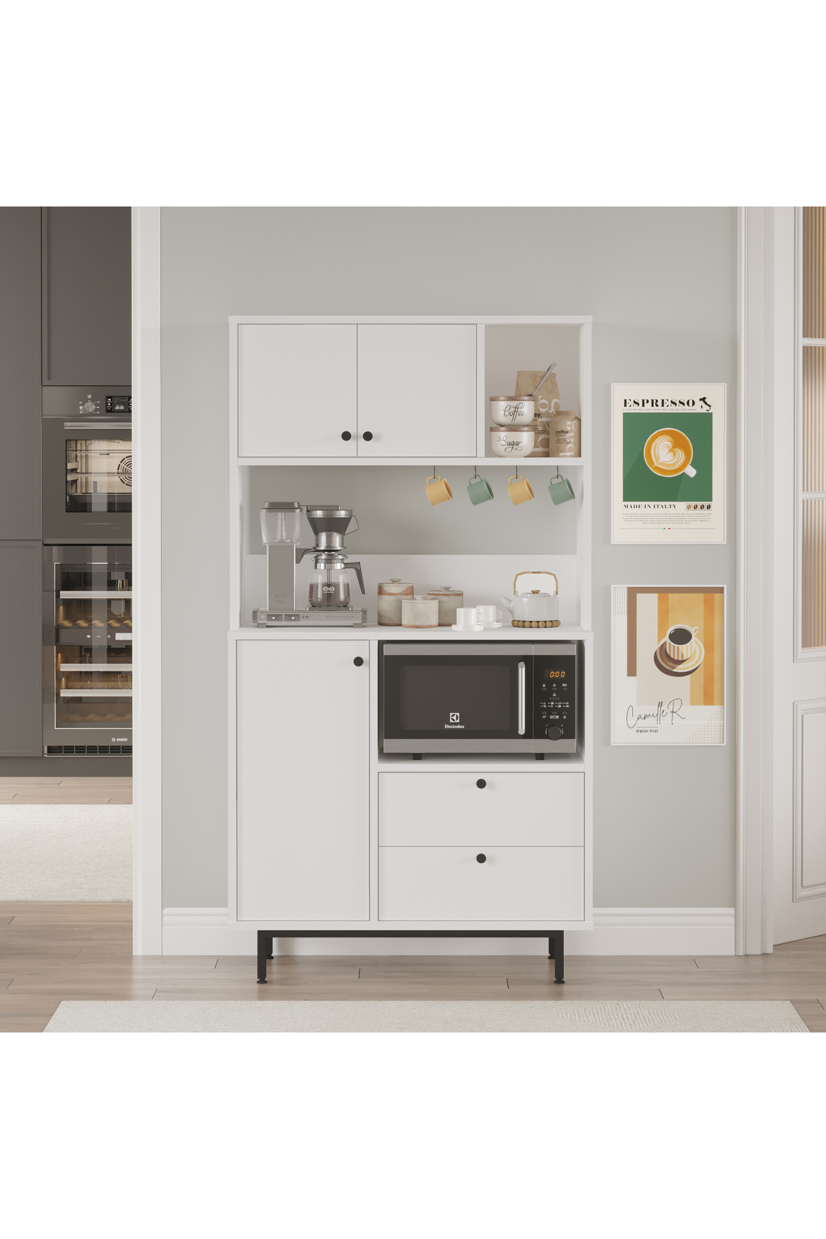 L'occi Concept Modway Serisi Kahve Köşesi Çok Amaçlı Dolap Mutfak