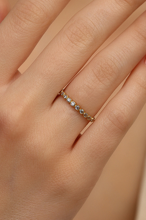 Cemre Gold 14 Ayar Altın Su Yolu Yarım Tur Yüzük