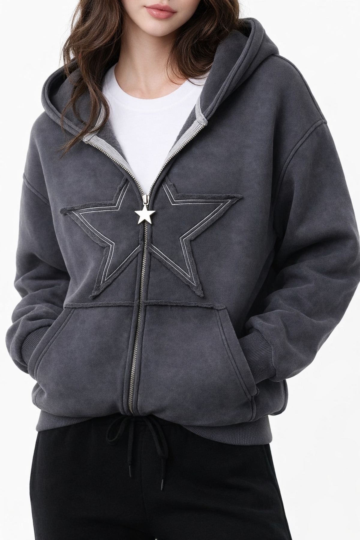 アイドル FROM NOW. ZIP-UP HOODIE (BK_XL) fromis_9 Gofeel Star Washed Unisex Oversize Zip Hoodie - Fiyatı, Yorumları