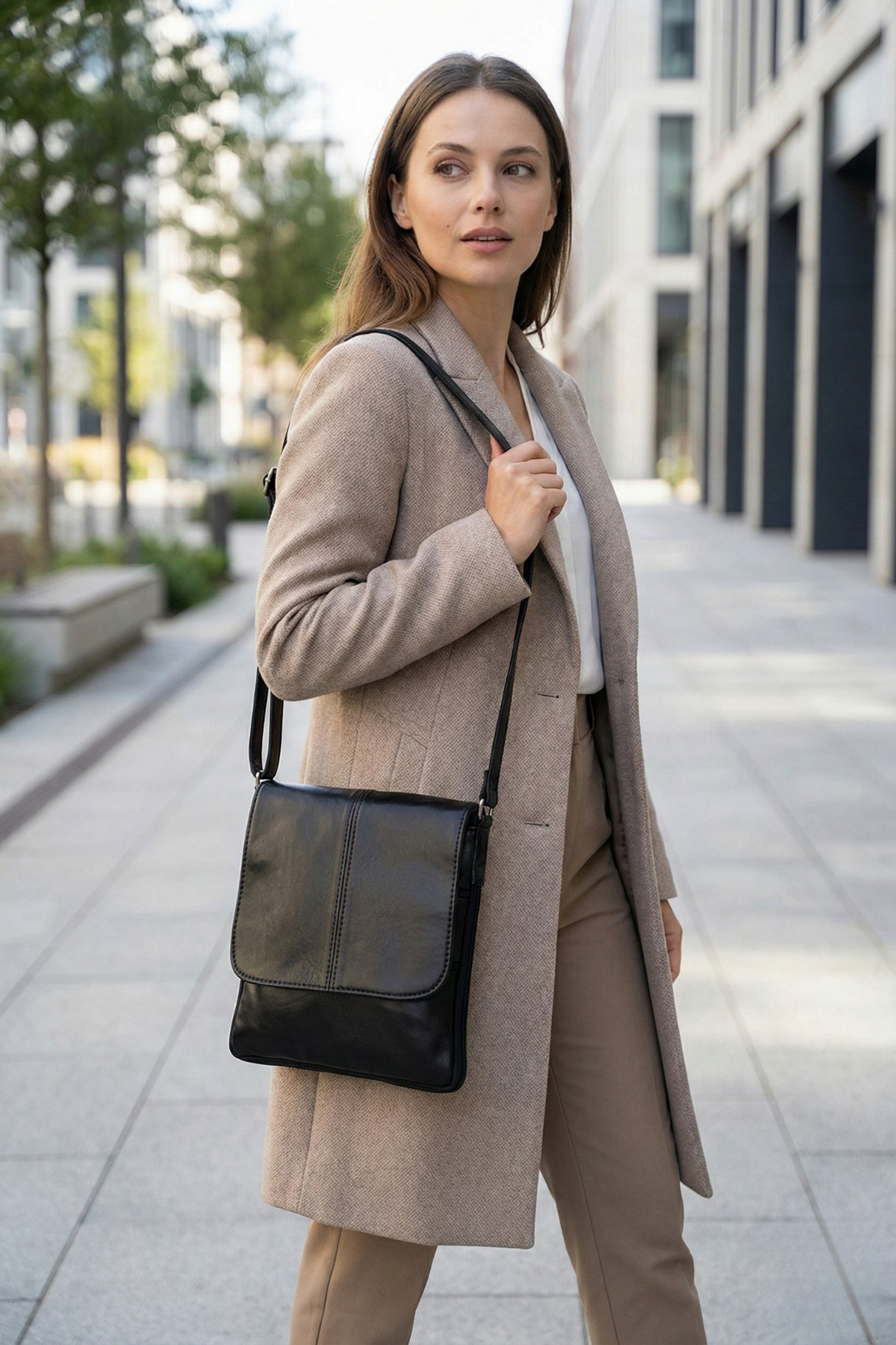 GIFT MALL  Hakiki Deri Postacı Çantası Premium Deri Omuz Çantası