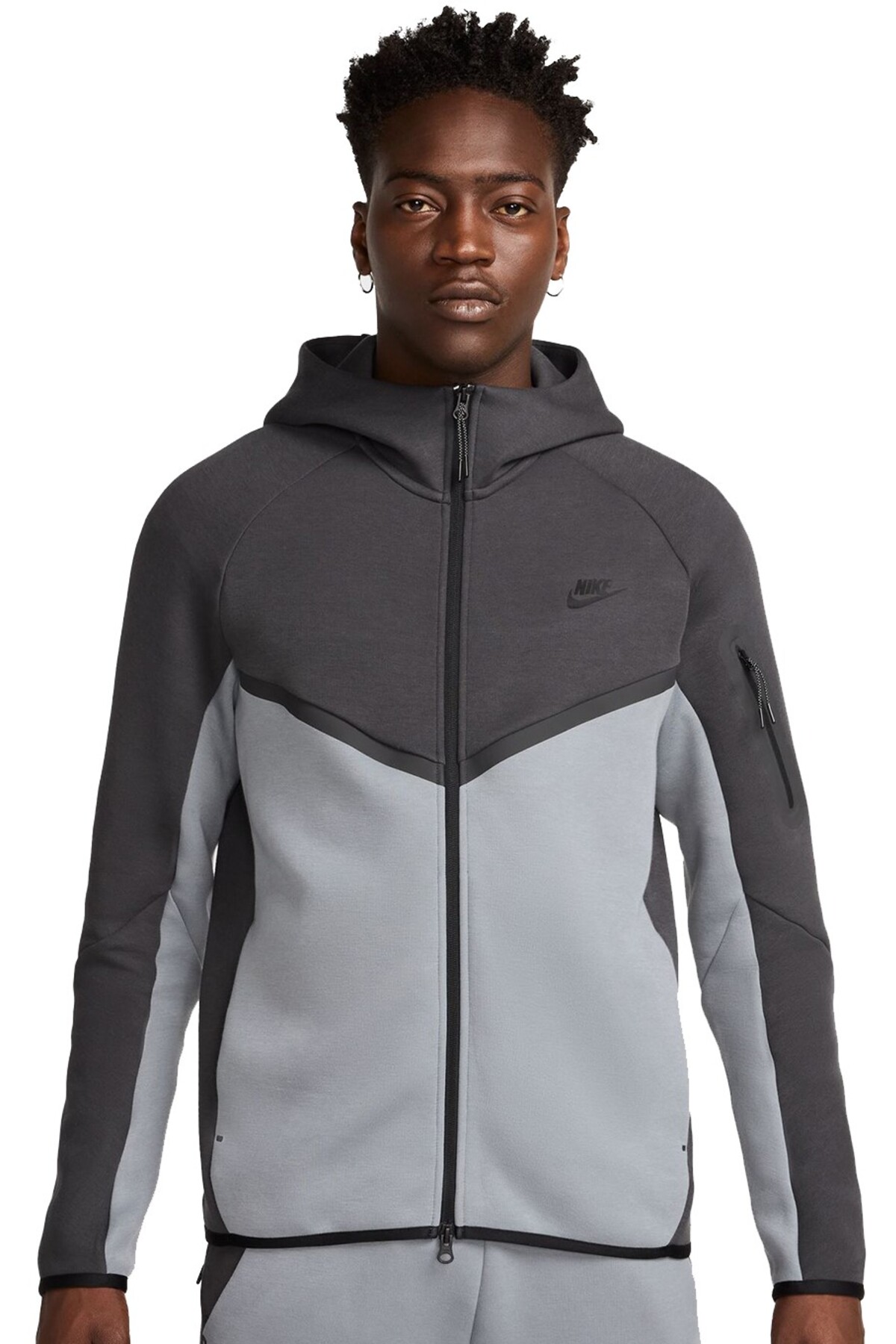 کاپشن ورزشی کلاه‌دار تمام زیپ از جنس پشم گوسفند Tech Fleece نایکی سویشرت اسپرت Nike