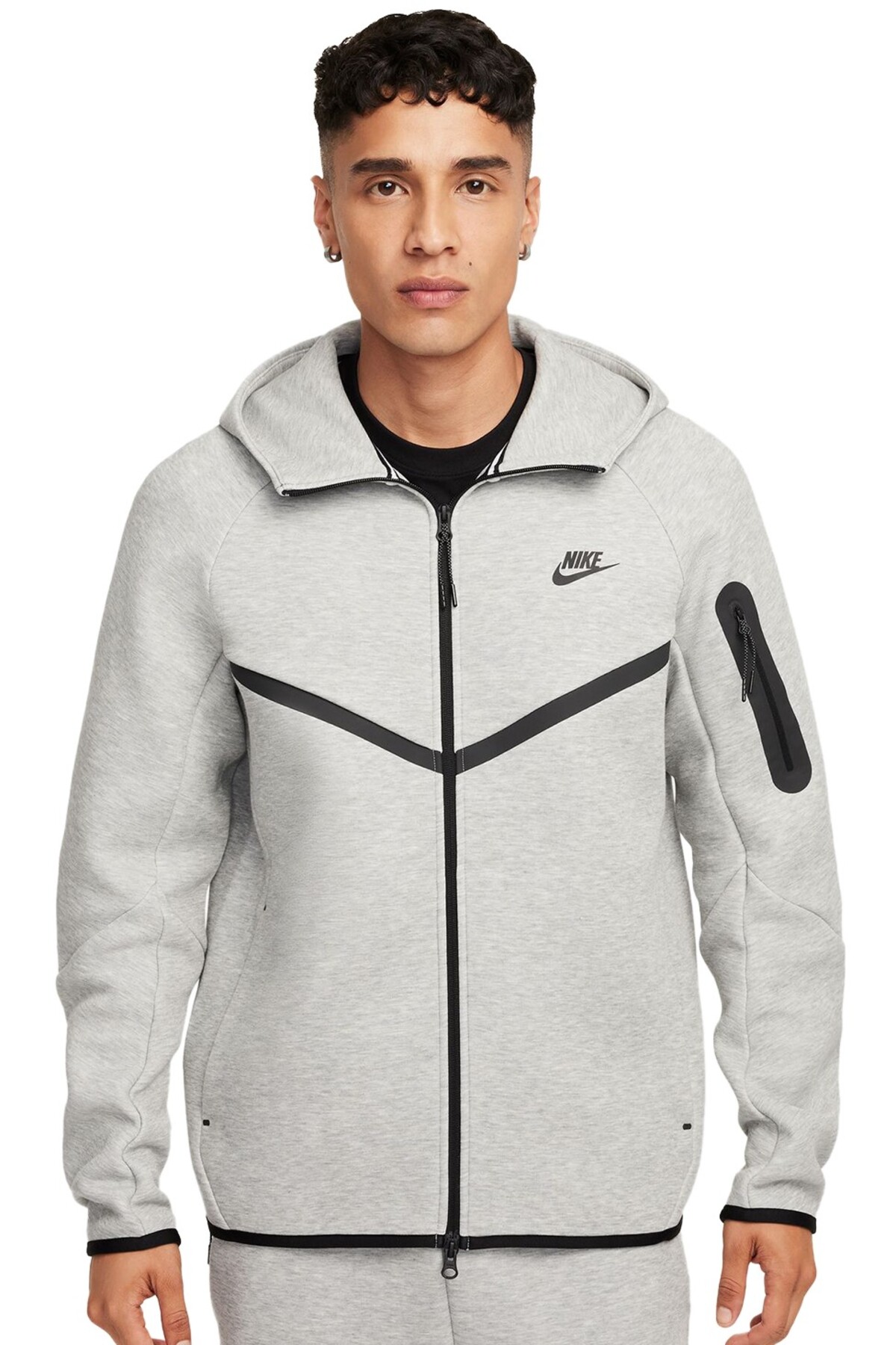 کاپشن ورزشی کلاه‌دار تمام زیپ از جنس پشم گوسفند Tech Fleece نایکی ژاکت اسپرت Nike