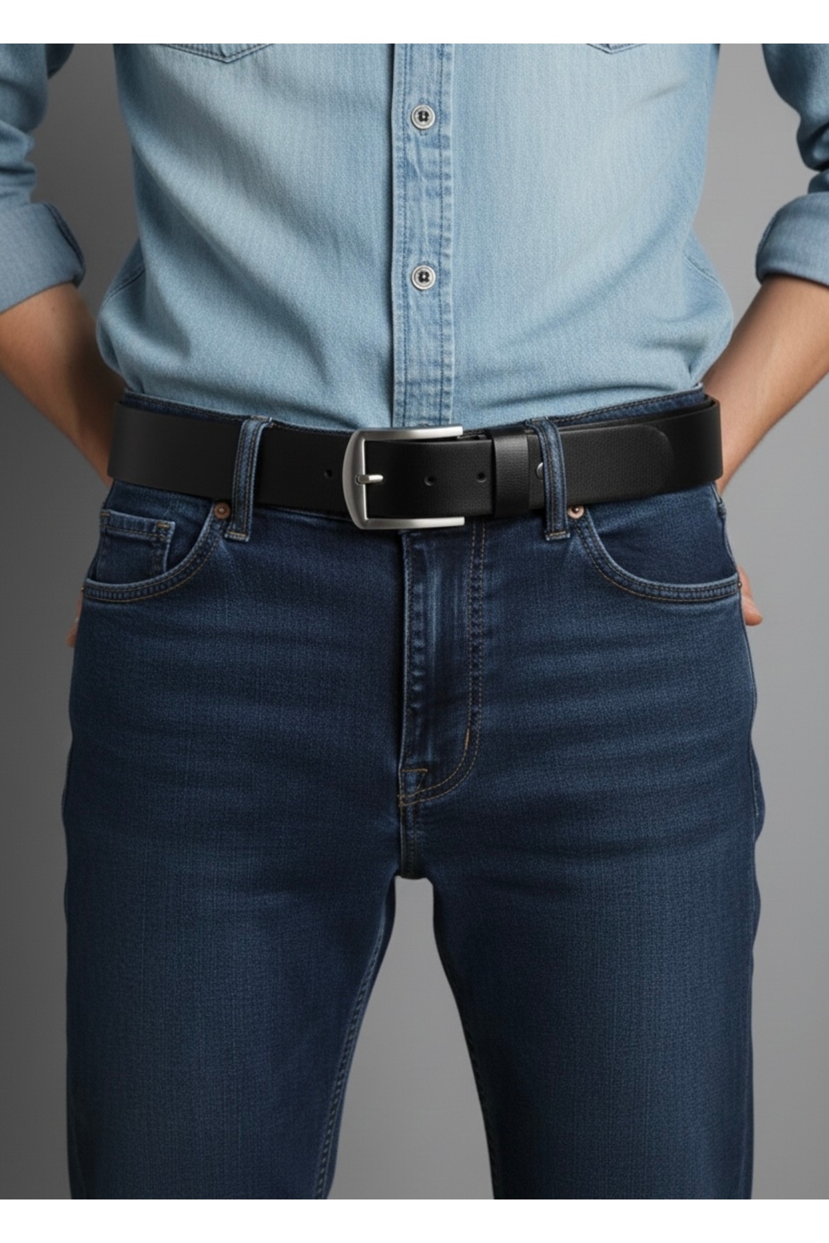 Gutiero  %100 hakiki deri 4 Cm Siyah Erkek Kemer