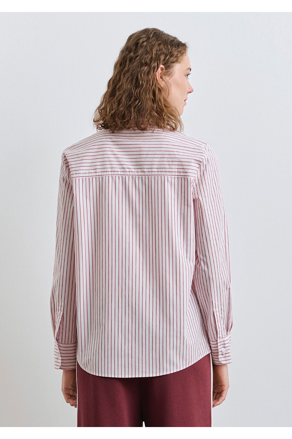 Çizgili Pembe Gömlek Regular Fit / Normal Kesim 1211169-90697 — صورتی — تصویر 3 از 5