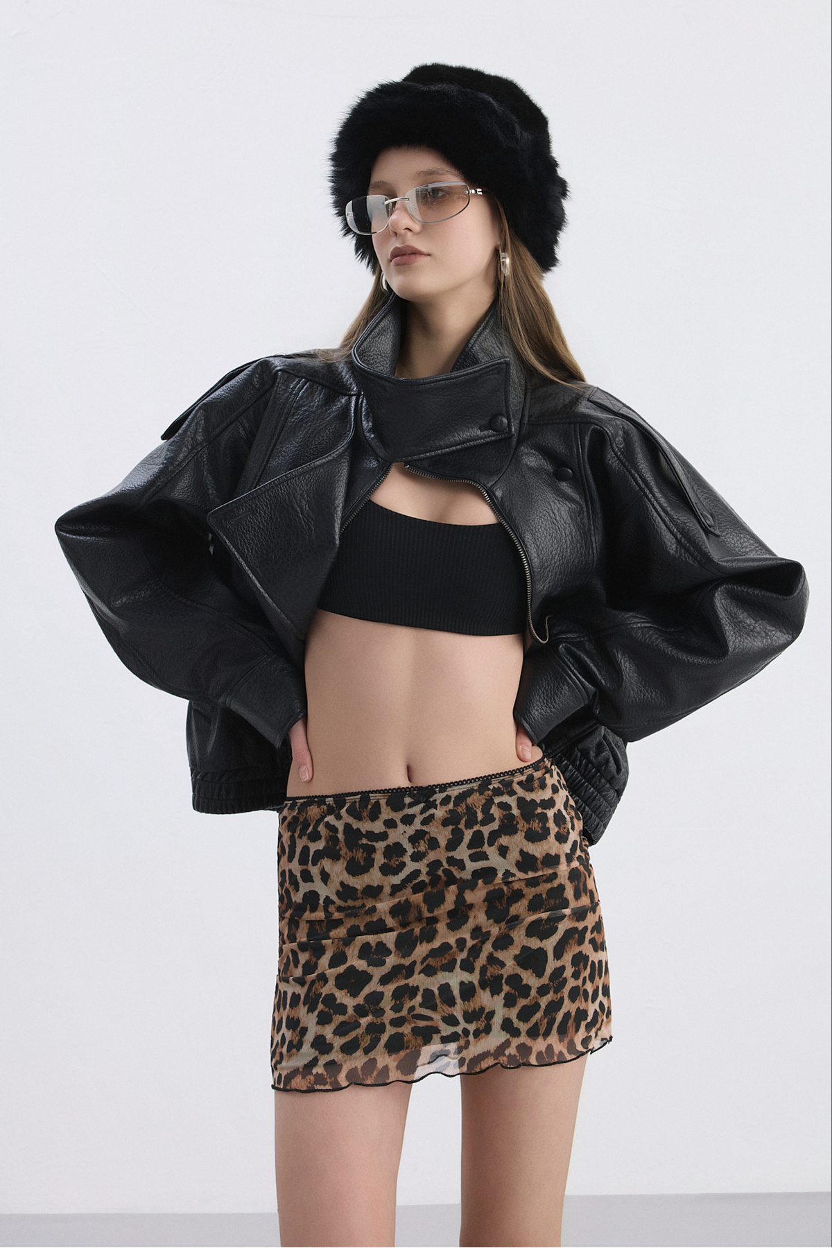 Babushka  Leopar Mini File Etek - Görsel 8