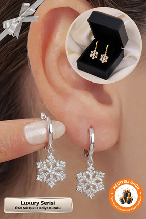 Lucente Jewellery Işıklı Hediye Kutulu Kar Tanesi 925 Ayar Beyaz Gümüş Kaplam...
