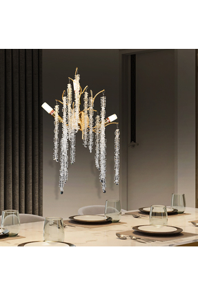 Apliqa Dina Serip Gold Kaplamalı Modern Tasarım Salon Kristal Yatak Başı Aplik