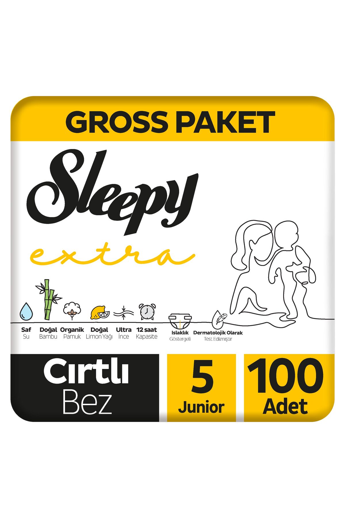 Extra Günlük Aktivite Gross Paket Bebek Bezi 5 Numara Junior 100 Adet
