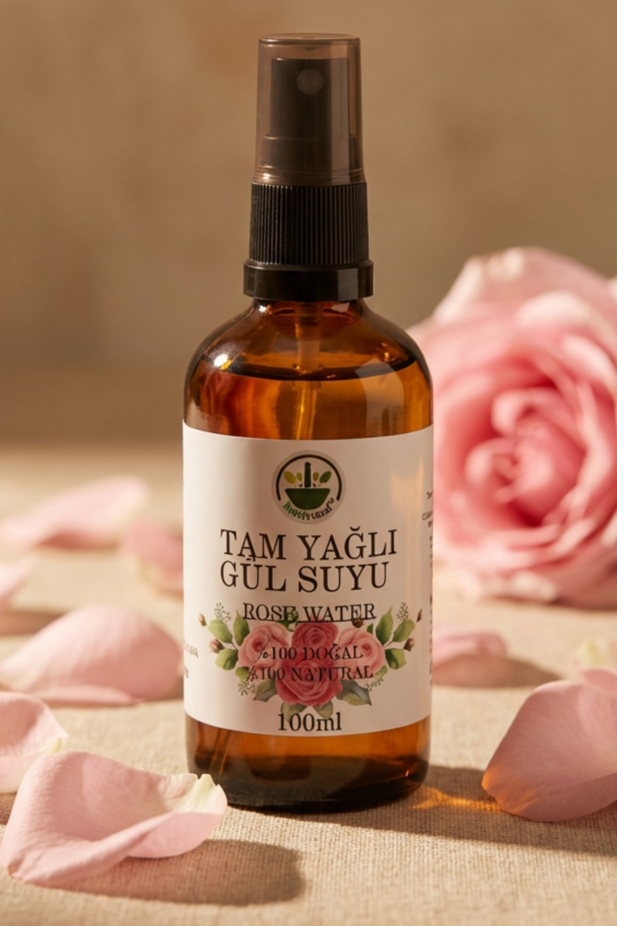 Yağı Alınmamış Saf Gül Suyu (Gül Hidrosolü – Rosa damascena) Tonik 100 ml (Gözenek Sıkılaştırıcı) — dyassdegul43224