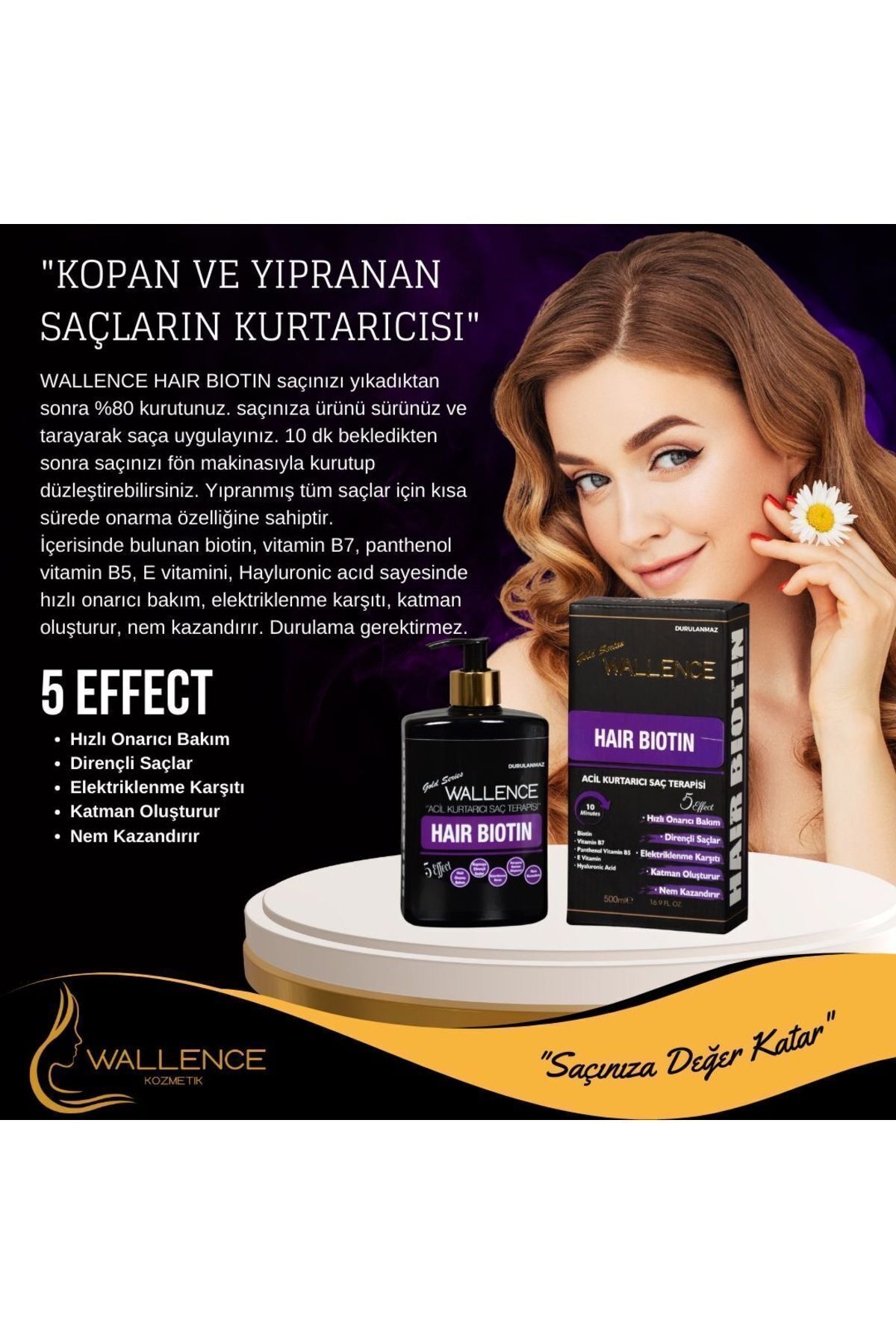 Saç Besleyici Onarıcı Kurtarıcı Biotin 500ml — PR0014 — تصویر 4 از 5