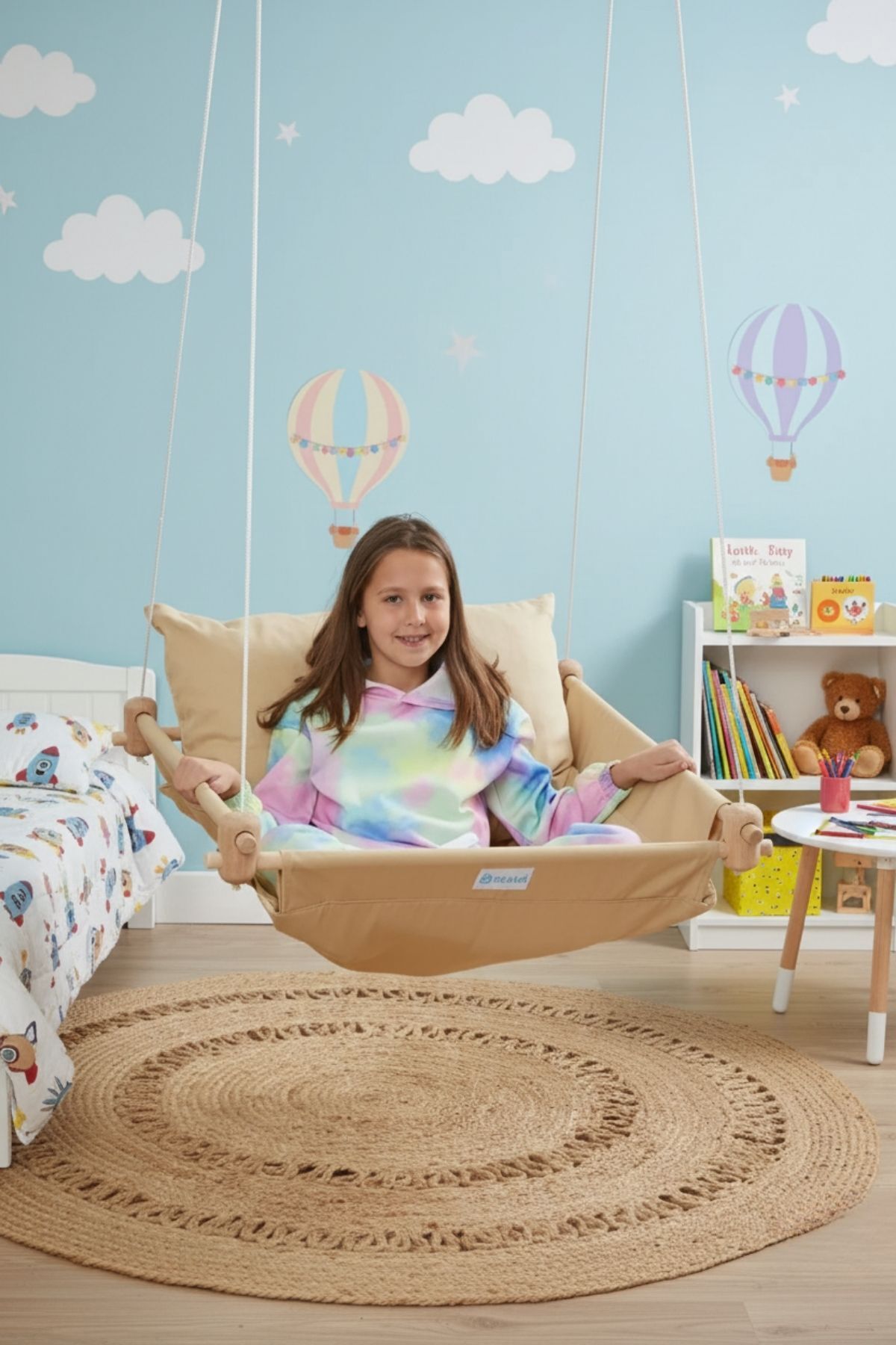 Svava Trend Çocuk Hamak Salıncak - Ev Tipi Ve Bahçe Salıncağı (BEJ) fotoğrafı 2 (önizleme)