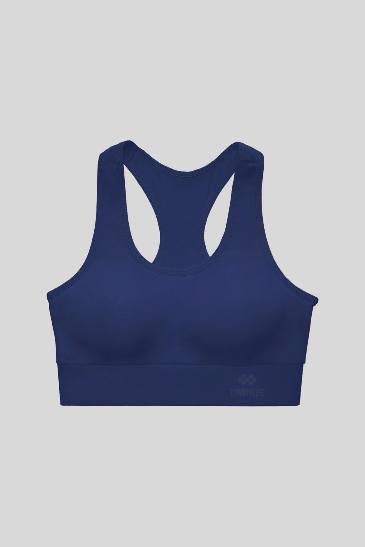 Indigo Back Detailed Slim Fit U-Neck Women's Sports Bustier - 97120