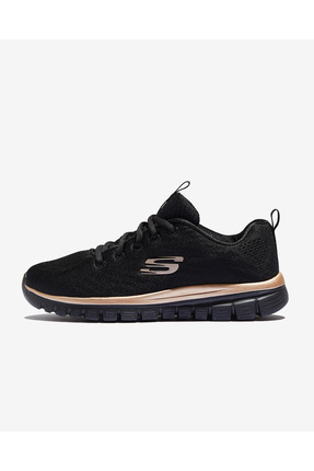 Skechers GRACEFUL - GET CONNECTED Kadın Siyah / Pembe Altin Spor Ayakkabı 126...