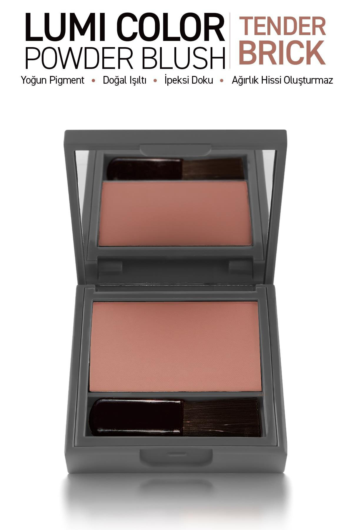 Yoğun Pigmentli Ultra İnce İpeksi Dokulu Pudra Allık - Lumi Color Powder Blush 155 Tender Brick — قهوه‌ای LUMICOLOR — تصویر 9 از 9